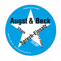 Sprech-Einsatz a 12' vinyl compilation featuring two tracks of Augst and Beck